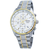 Seiko Chronograph Quartz White Dial Men's Watch #SSB380 - Watches of America