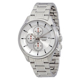 Seiko Chronograph Silver Dial Stainless Steel Men's Watch #SKS535 - Watches of America