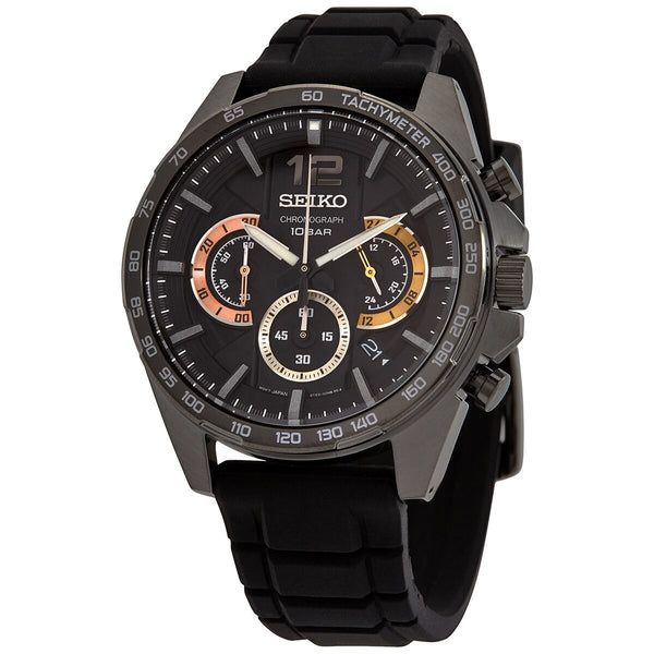 Seiko Conceptual Chronograph Quartz Black Dial Men's Watch #SSB349P1 - Watches of America