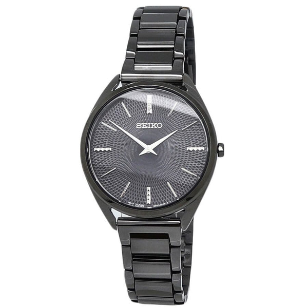 Seiko Conceptual Quartz Black Dial Ladies Watch #SWR035 - Watches of America