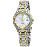 Seiko Core Solar Powered Mother of Pearl Ladies Watch #SUT312 - Watches of America
