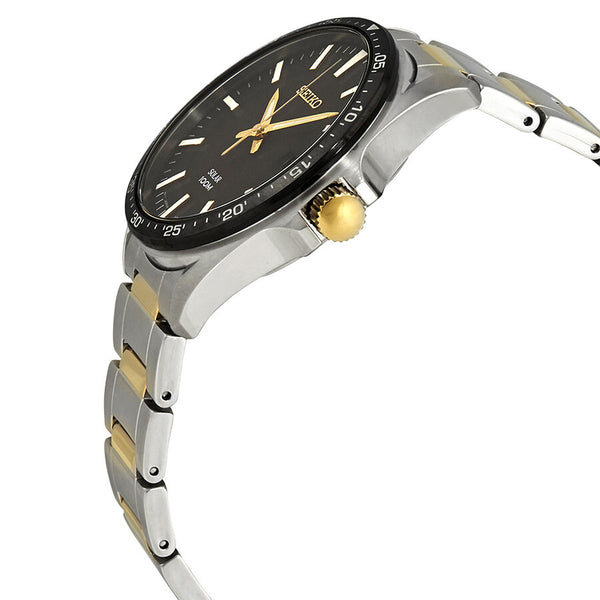 Seiko Essentials Black Dial Two-tone Men's Watch #SNE485 - Watches of America #2