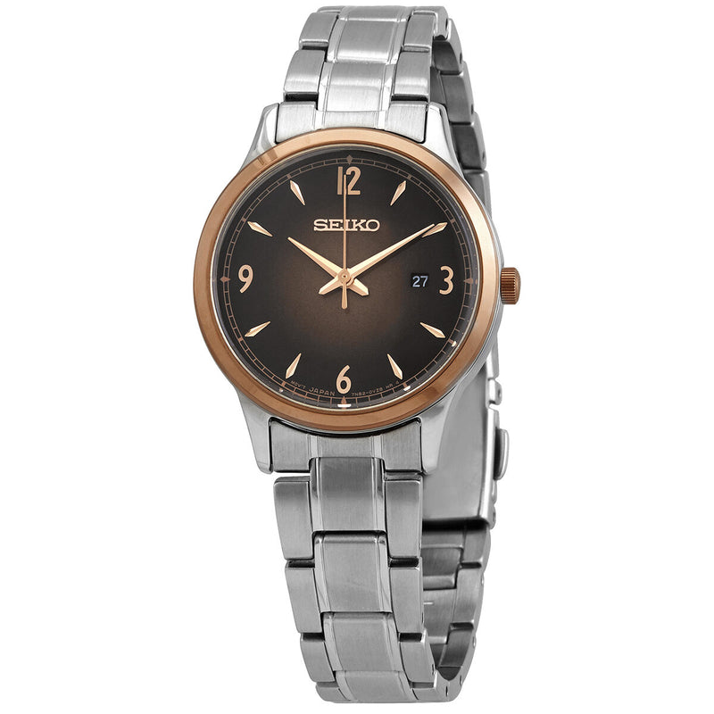 Seiko Essentials Quartz Brown Dial Ladies Watch #SXDH02 - Watches of America