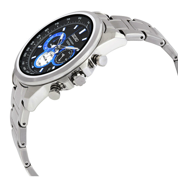 Seiko Chronograph Black Dial Stainless Steel Men's Watch #SSB243P1 - Watches of America #2