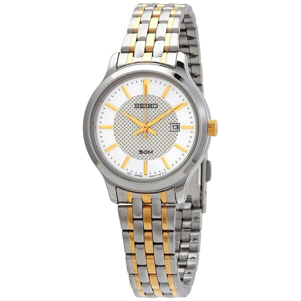Seiko Neo Classic Quartz White Dial Two-tone Ladies Watch #SUR647P1 - Watches of America