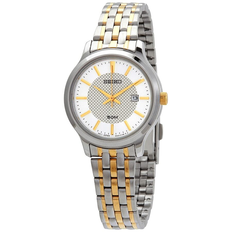 Seiko Neo Classic Quartz White Dial Two-tone Ladies Watch #SUR647P1 - Watches of America