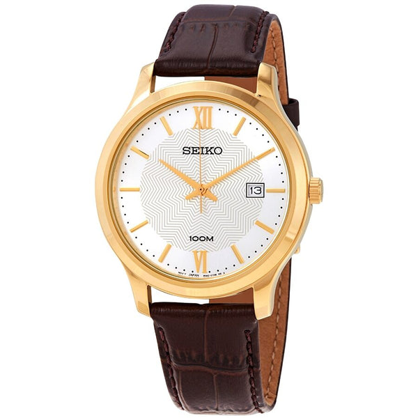 Seiko Neo Classic Quartz White Patterned Dial Men's Watch #SUR298P1 - Watches of America