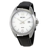 Seiko Neo Classic White Dial BlackLeather Men's Watch #SUR213 - Watches of America