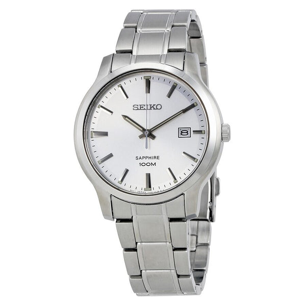 Seiko Neo Classic White Dial Stainless Steel Men's Watch #SGEH39 - Watches of America