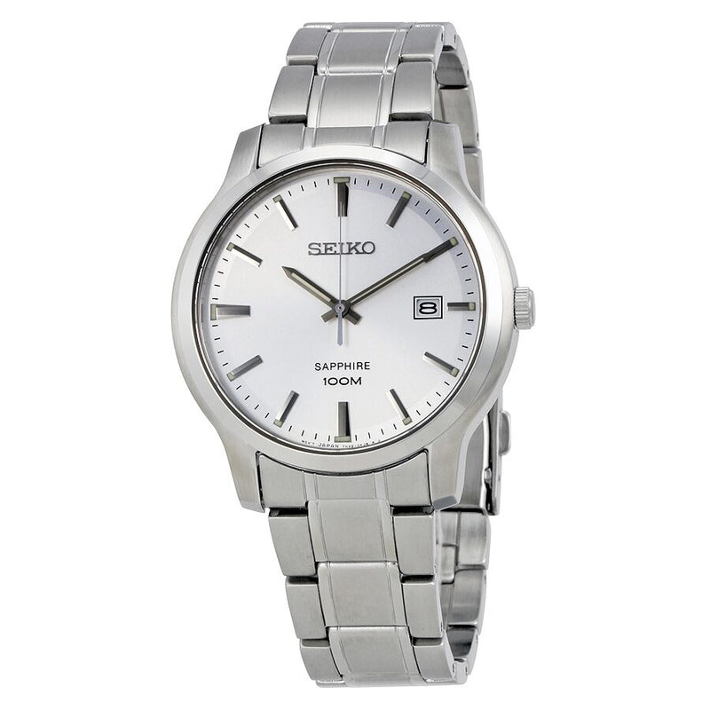 Seiko Neo Classic White Dial Stainless Steel Men's Watch #SGEH39 - Watches of America