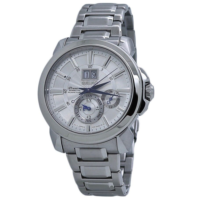 Seiko Premier Kinetic Silver Dial Men's Watch #SNP159 - Watches of America