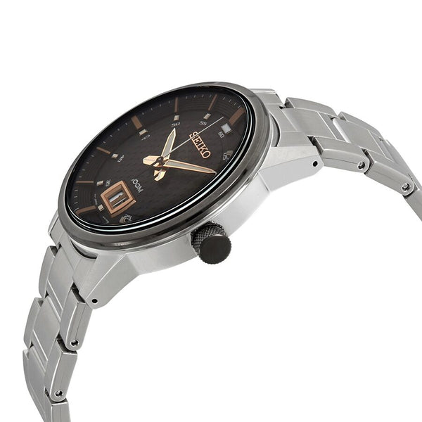 Seiko Quartz Black Dial Stainless Steel Men's Watch #SUR285 - Watches of America #2