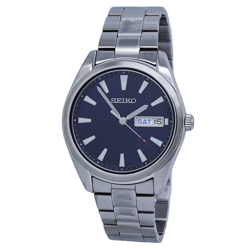 Seiko Quartz Blue Dial Stainless Steel Men's Watch #SUR341P1 - Watches of America