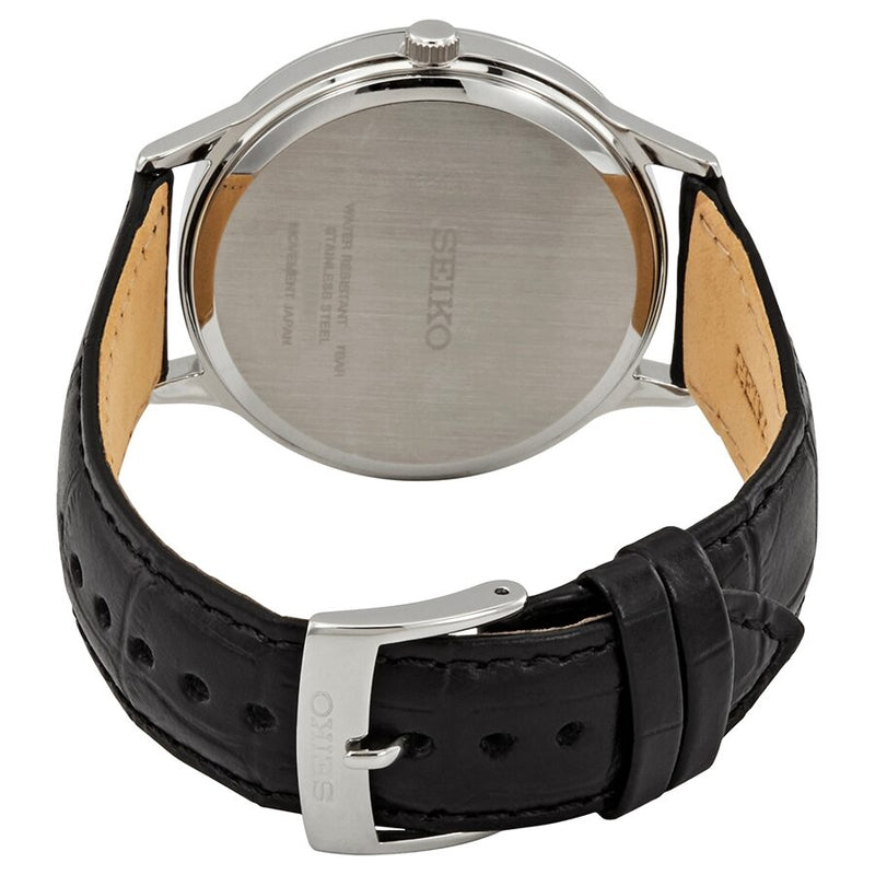 Seiko Quartz Brown Dial Black Leather Men's Watch #SGEH85 - Watches of America #3