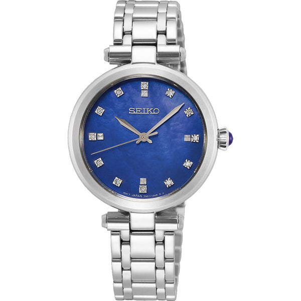 Seiko Quartz Diamond Blue Dial Ladies Watch #SRZ531P1 - Watches of America