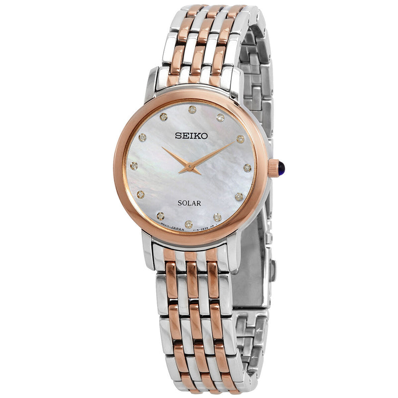 Seiko Quartz Diamond Mother of Pearl Dial Ladies Watch #SUP408 - Watches of America