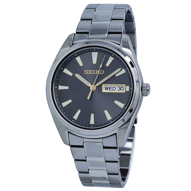 Seiko Quartz Grey Dial Stainless Steel Men's Watch #SUR343P1 - Watches of America