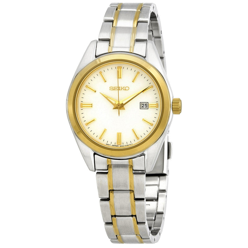 Seiko Quartz White Dial Two-tone Ladies Watch #SUR636P1 - Watches of America