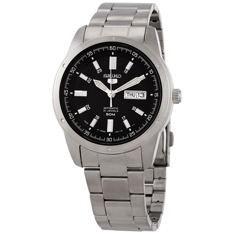 Seiko Seiko 5 Automatic Black Dial Men's Watch #SNKN13J1 - Watches of America