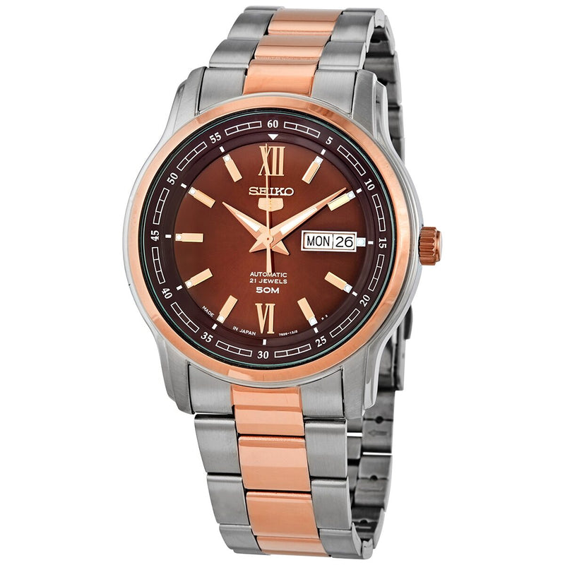 Seiko Seiko 5 Automatic Brown Dial Men's Watch #SNKP18J1 - Watches of America