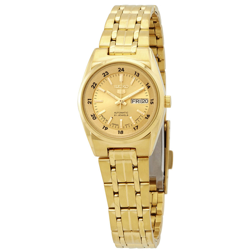 Seiko Seiko 5 Automatic Champagne Dial Ladies Watch #SYMC04J1 - Watches of America