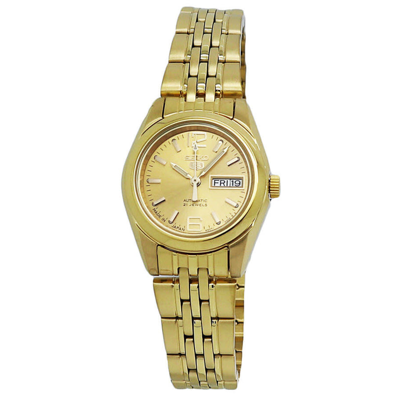 Seiko Seiko 5 Automatic Gold Dial Ladies Watch #SYMA60J1 - Watches of America