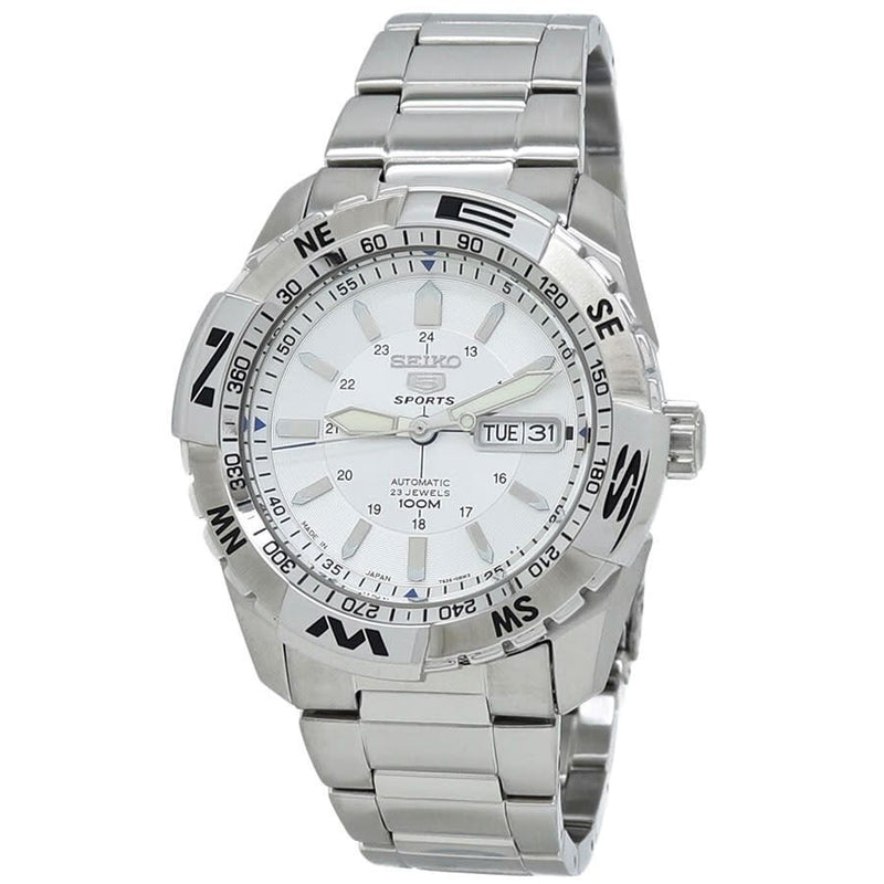 Seiko Seiko 5 Sports Automatic Silver Dial Men's Watch #SNZJ03J1 - Watches of America