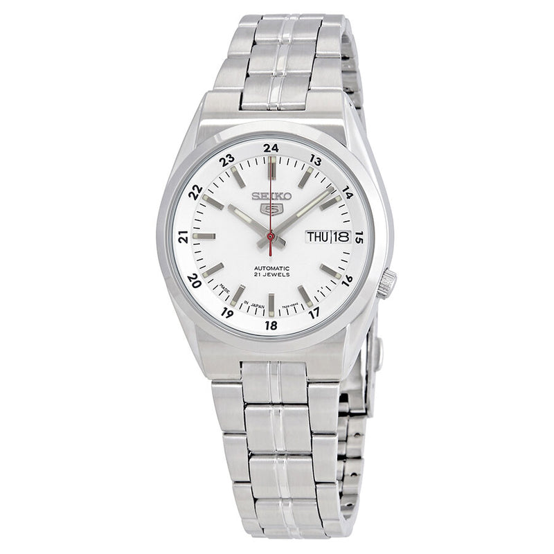 Seiko Series 5 Automatic Date-Day White Dial Men's Watch #SNK559J1 - Watches of America