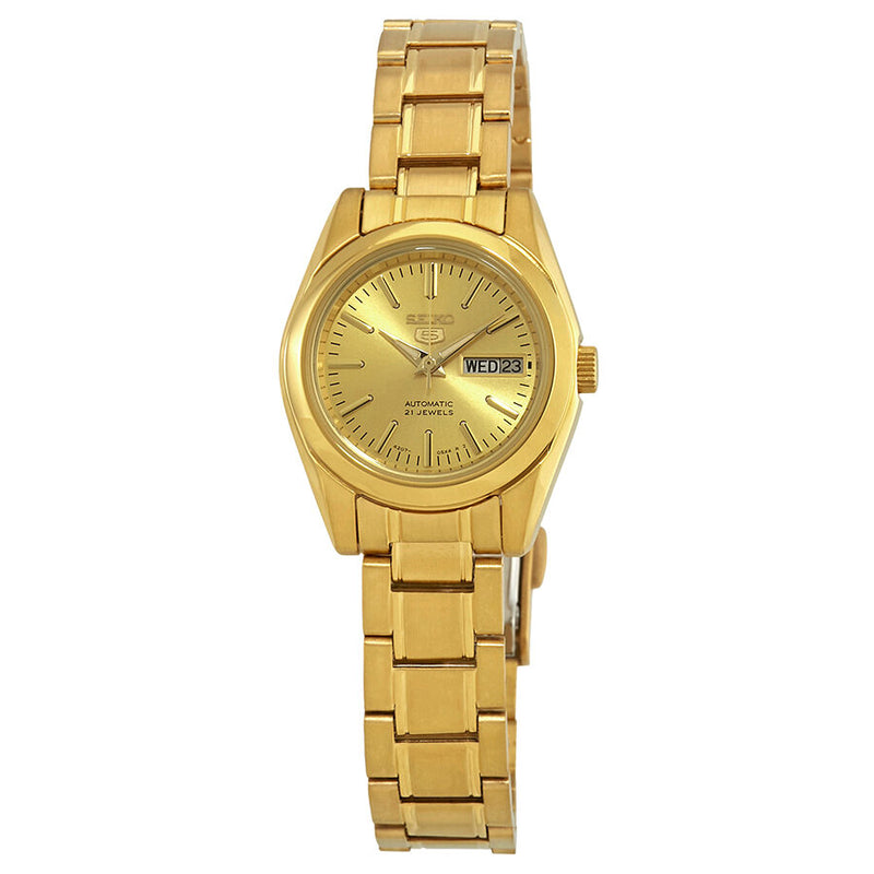 Seiko Series 5 Automatic Gold Dial Ladies Watch #SYMK20 - Watches of America