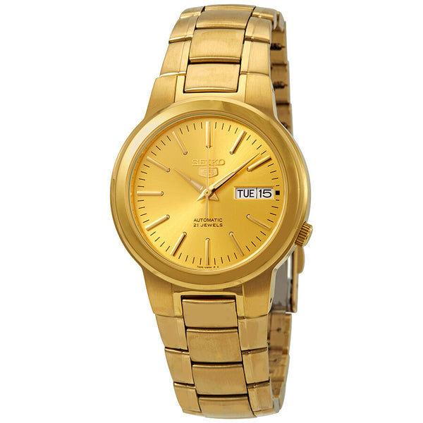 Seiko Series 5 Automatic Gold Dial Men's Watch #SNKA10 - Watches of America