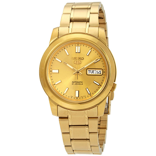 Seiko Series 5 Automatic Gold Dial Men's Watch #SNKK20 - Watches of America