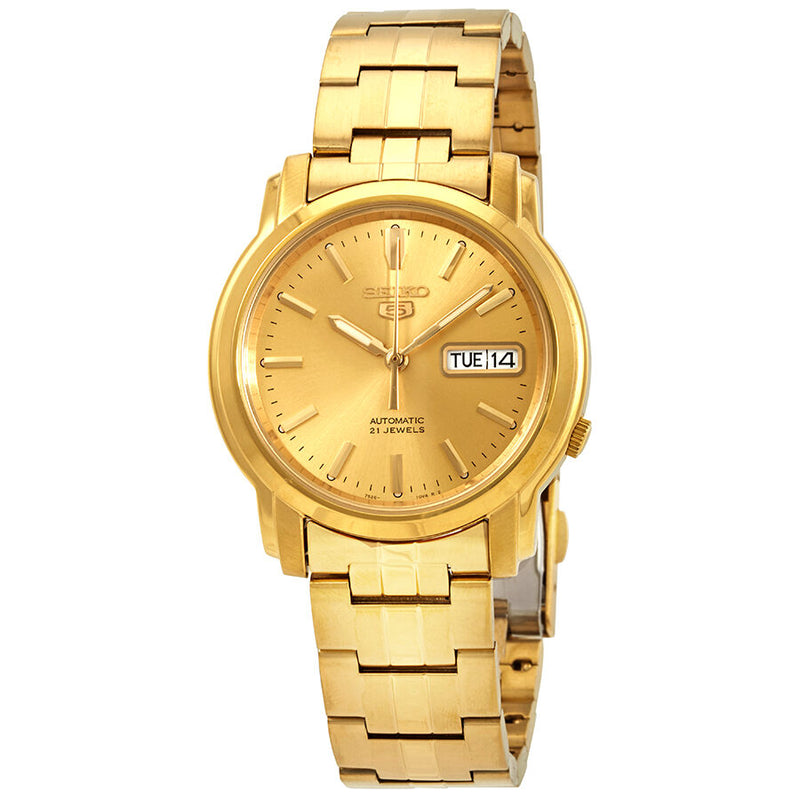 Seiko Series 5 Automatic Gold Dial Men's Watch #SNKK76 - Watches of America