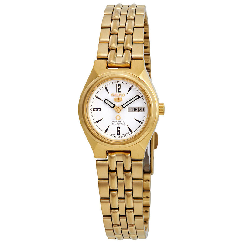 Seiko Series 5 Automatic White Dial Ladies Watch #SYMA22 - Watches of America