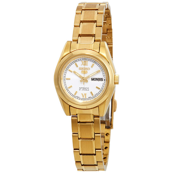 Seiko Series 5 Automatic White Dial Ladies Watch #SYMK30 - Watches of America