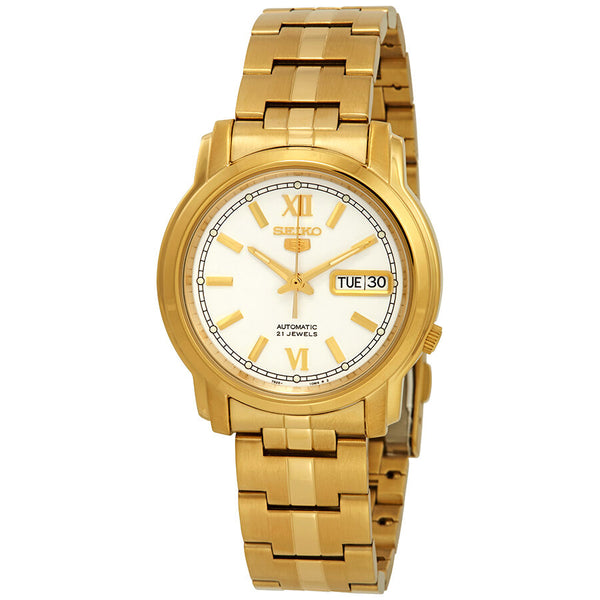 Seiko Series 5 Automatic White Dial Men's Watch #SNKK84 - Watches of America