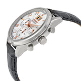 Seiko Chronograph Silver Dial Gray Leather Men's Watch #SPC087 - Watches of America #2