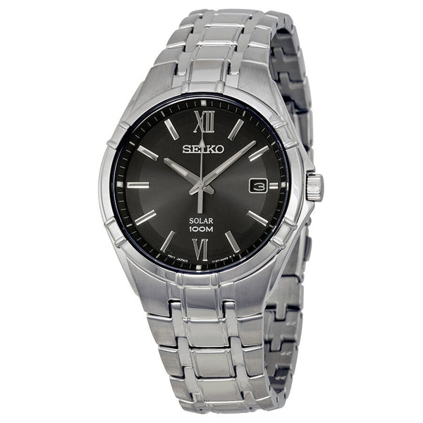 Seiko Solar Black Dial Men's Watch #SNE215 - Watches of America