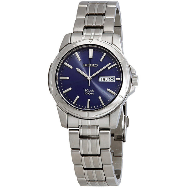 Seiko Solar Blue Dial Men's Watch #SNE501 - Watches of America