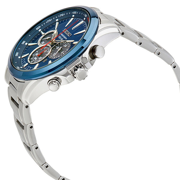 Seiko Solar Chronograph Blue Dial Men's Watch #SSC495 - Watches of America #2