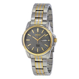 Seiko Solar Gray Dial Two-tone Men's Watch #SNE098 - Watches of America