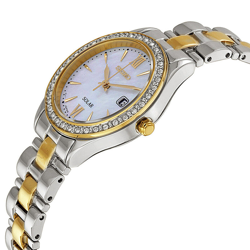 Seiko Solar Mother of Pearl Dial Two-tone Ladies Watch #SUT074 - Watches of America #2