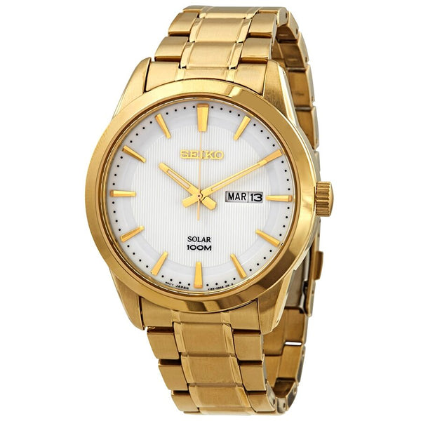 Seiko Solar Silver Dial Watch SNE366#SNE366P1S - Watches of America