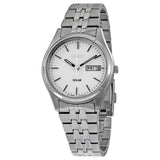 Seiko Solar White Dial Men's Watch #SNE031 - Watches of America