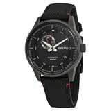 Seiko Sports Automatic Black Dial Black Nylon Men's Watch #SSA383K1 - Watches of America