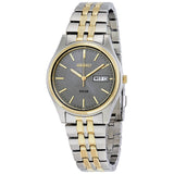 Seiko Two-tone Solar Charcoal Dial Men's Watch #SNE042 - Watches of America