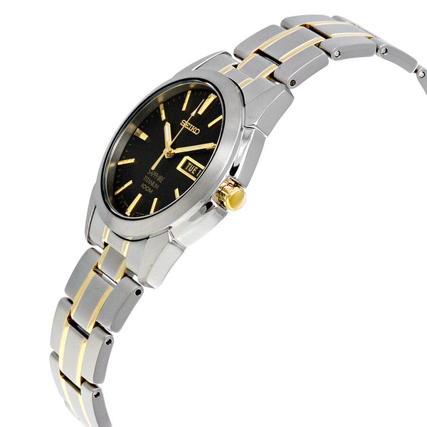 Seiko Black Dial Two-tone Titanium Men's Watch #SGG735 - Watches of America #2