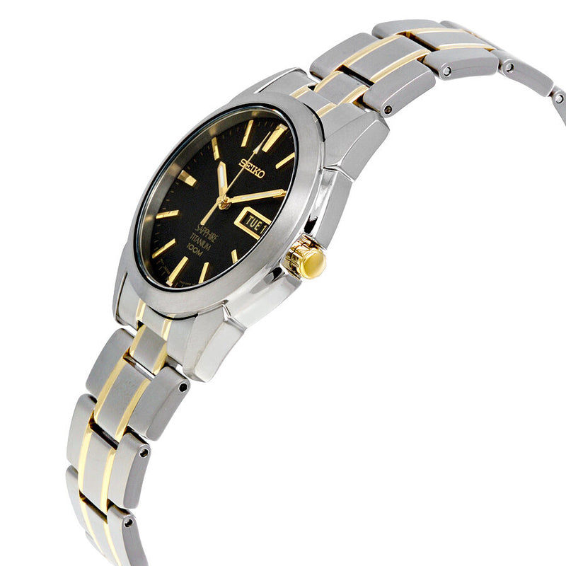 Seiko Black Dial Two-tone Titanium Men's Watch #SGG735 - Watches of America #2