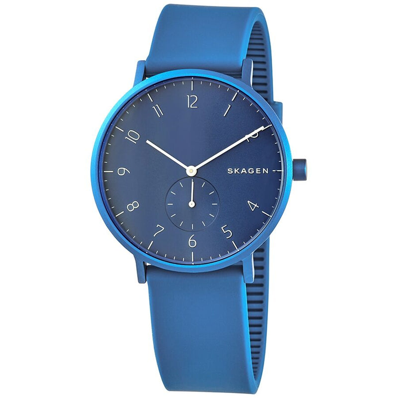 Skagen Aaren Kulor Aluminum Quartz Blue Dial Unisex Watch #SKW6508 - Watches of America