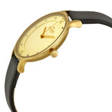 Skagen Anita Gold Dial Black Leather Ladies Watch SKW2266 - Watches of America #2