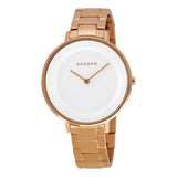 Skagen Ditte Silver Dial Rose Gold-tone Stainless Steel Ladies Watch SKW2331 - Watches of America